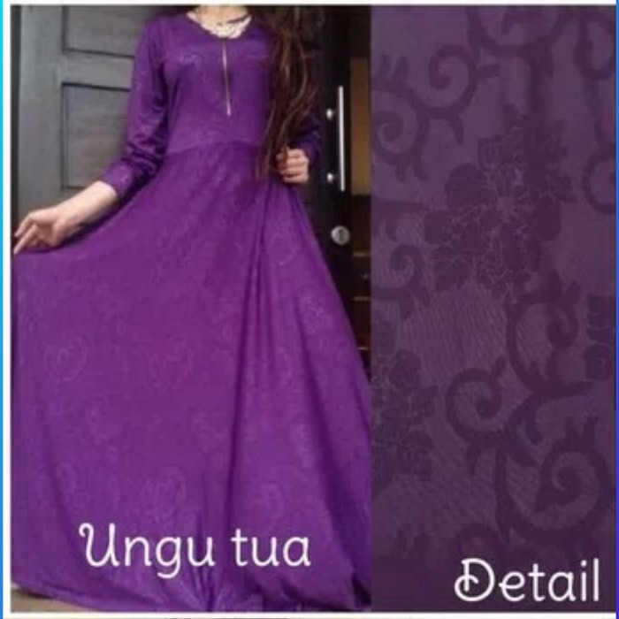 Promo dress muslim wanita gamis busui abaya maxi jumbo bigsize xxl ungu tua Diskon
