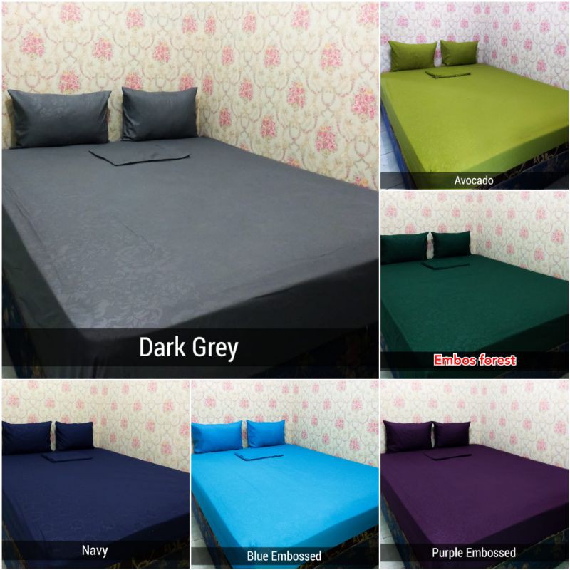 Sprei homemade polos embos 160&amp;180(2sarban+2sargul) ! Sprei murah sprei polos embos sprei polos