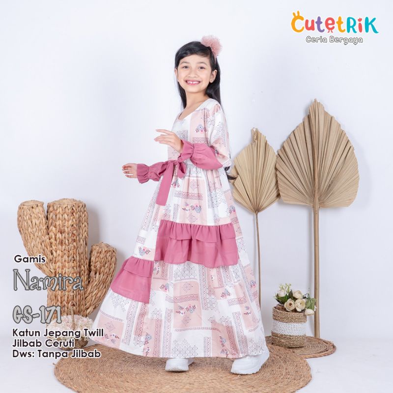 Gamis Couple  Cutetrik terbaru 2021 Gamis kembaran Gamis sarimbit ibu anak Cutetrik GS171