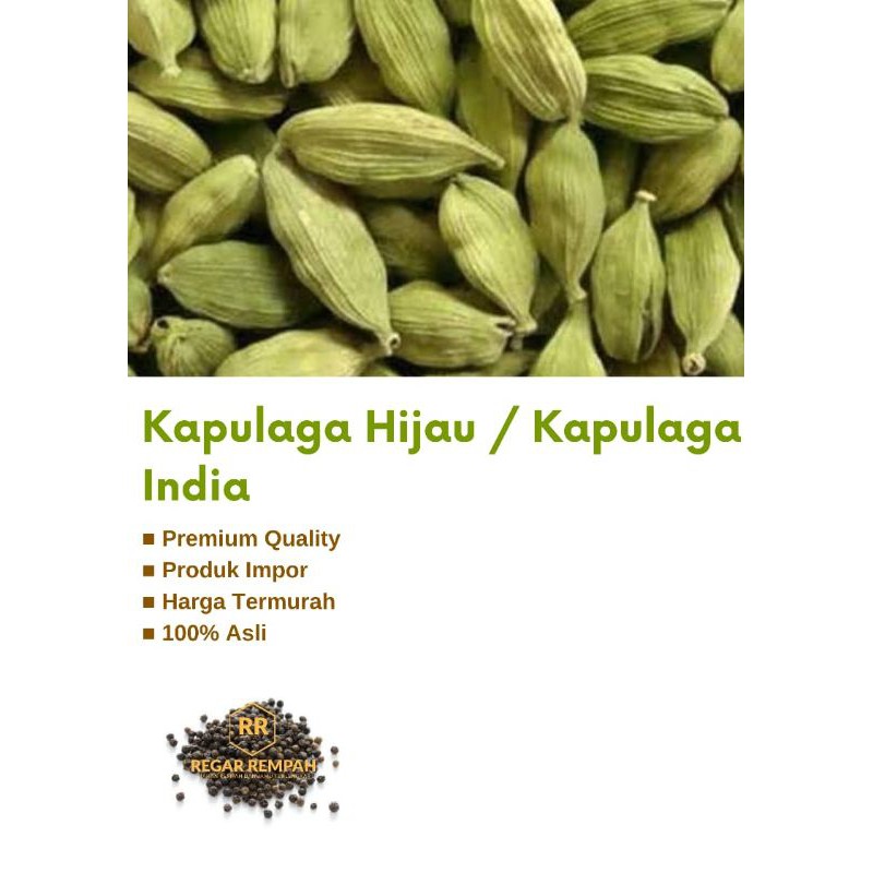 

[100 gr] Kapulaga Hijau / Kapulaga India / Green Cardamon kualitas bagus Impor