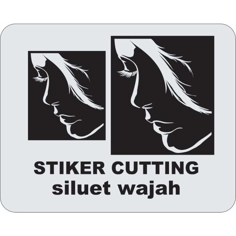 stiker cutting siluet wajah cewe cantik