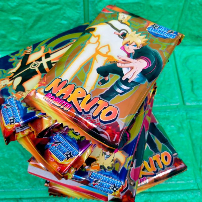 12 sachet GROSIR KARTU FOIL MOTIF ANIMASI KARTUN NARUTO New TRADING CARD GAME Emblem The New Era Ver