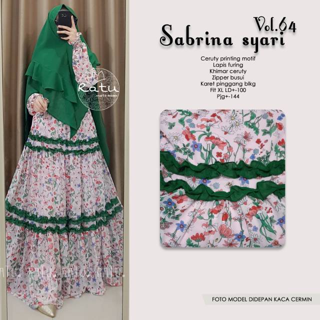 SABRINA 64 55 / VANILLA 3 RATU / PAKAIAN WANITA / GAMIS MURAH / SYARI MURAH / FASHION MUSLIM