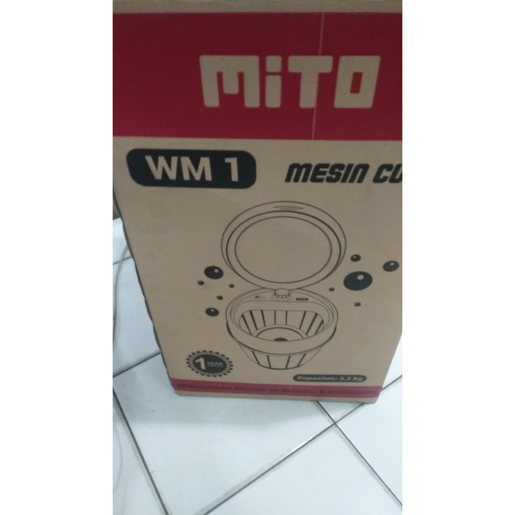 Mesin Cuci Portable Mito WM1 WM 1 Kapasitas 3.5 kg Kecil Garansi Resmi