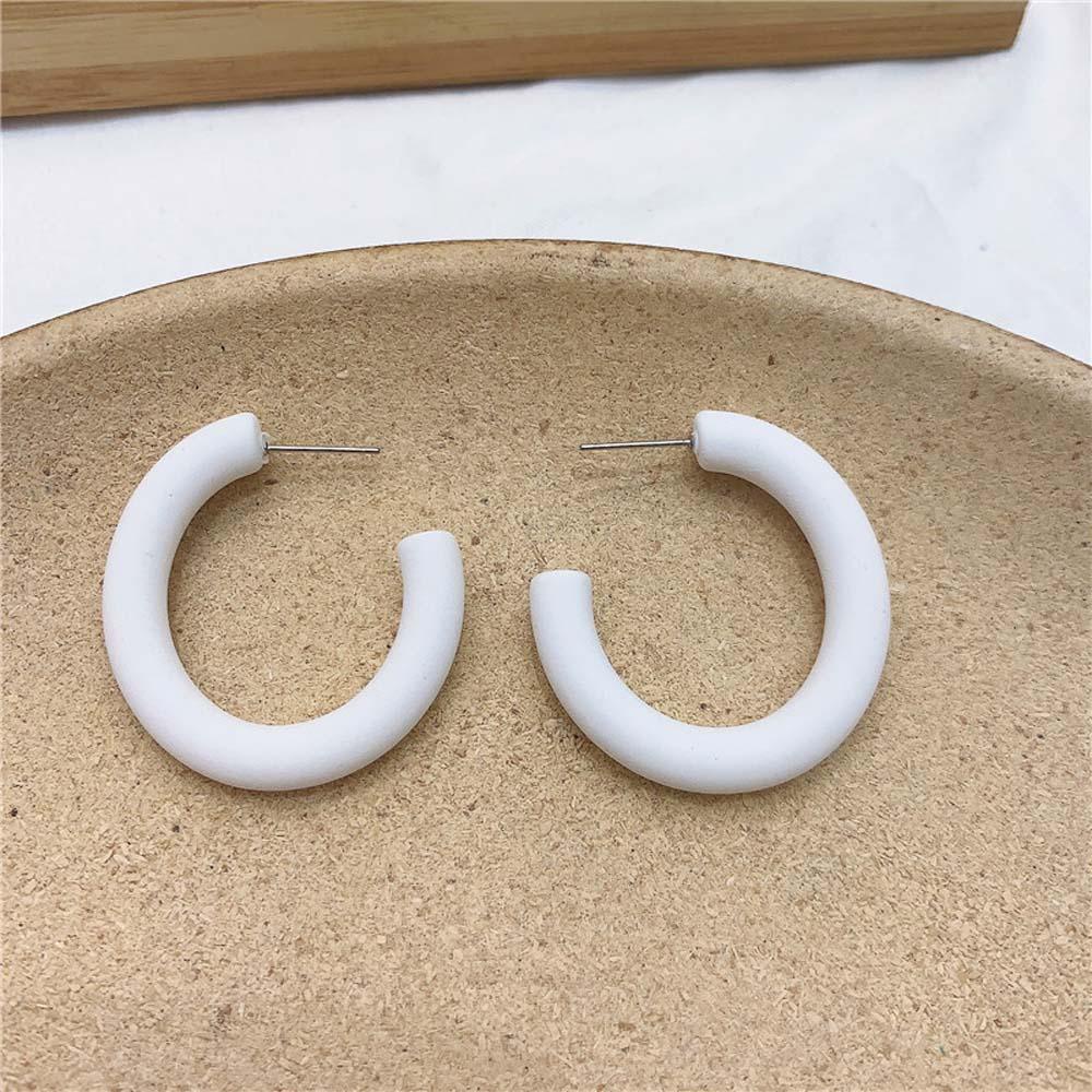NICKOLAS1 Anting Wanita Gadis Permen Warna C-shaped Korea Matte Ear Stud
