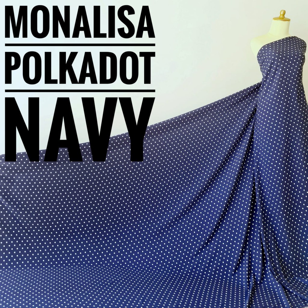 Kain Meteran Monalisa Polkadot Navy (0.5M)