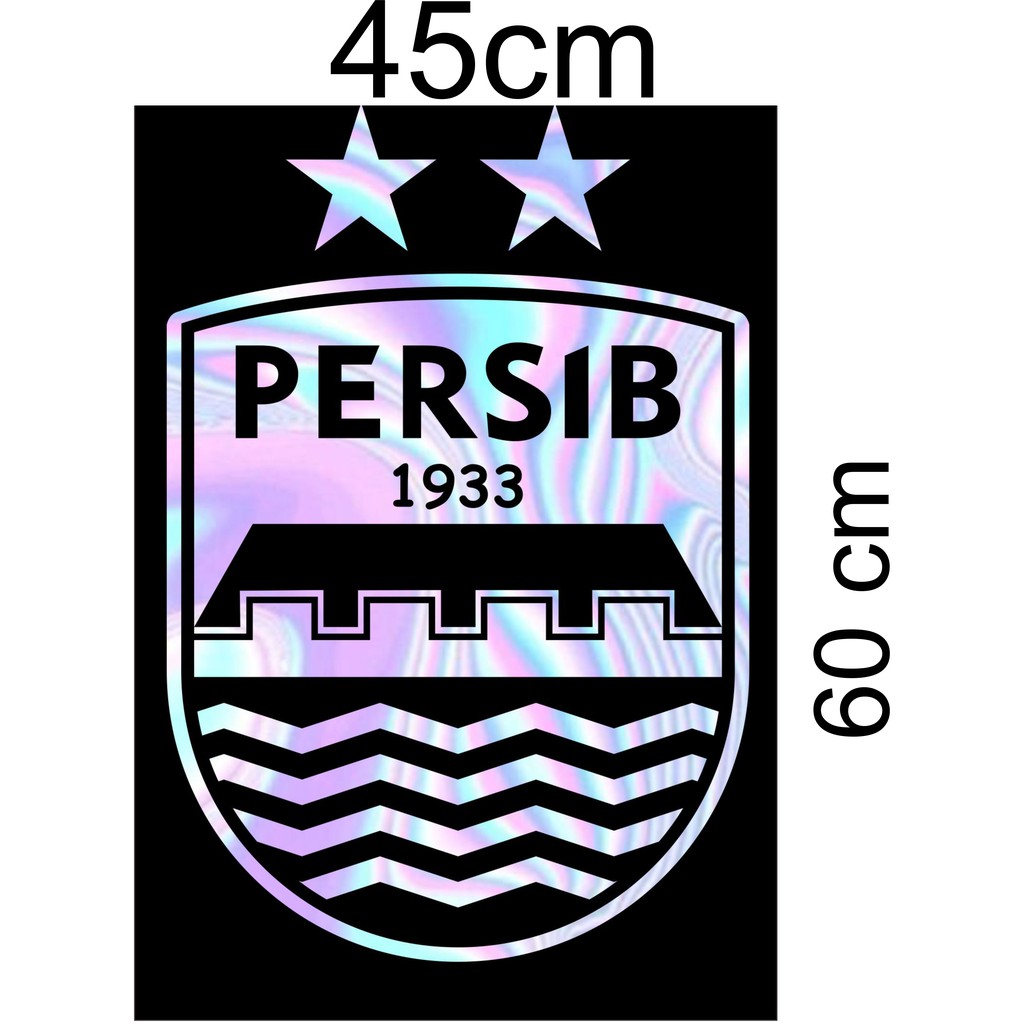 

stiker hologram Persib Bandung ukuran 45 x 60 cm
