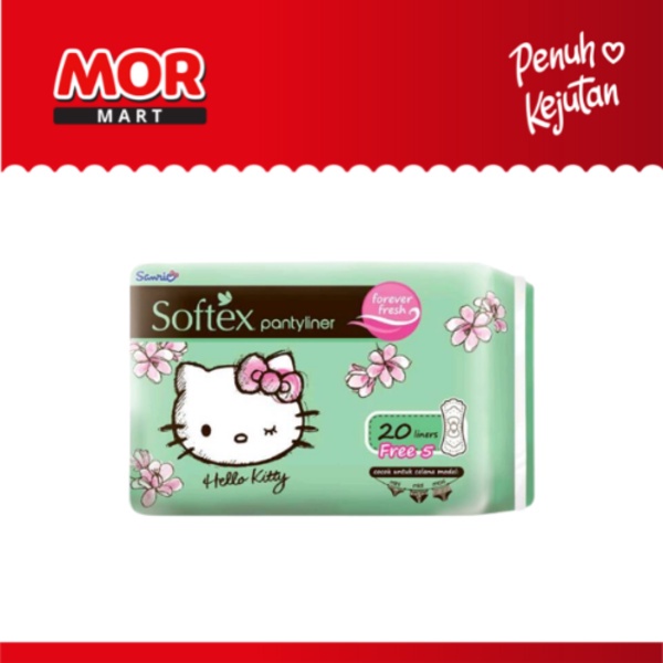 SOFTEX Pantyliner Hello Kitty Forever Fresh 20+5 S