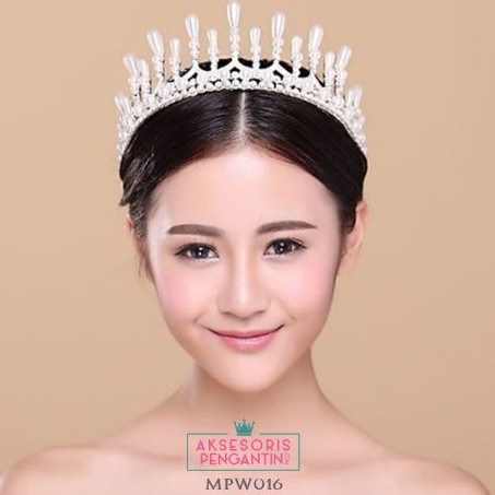 [PALING MURAH] CROWN WEDDING HIASAN RAMBUT MAHKOTA PENGANTIN SILVER MPW016