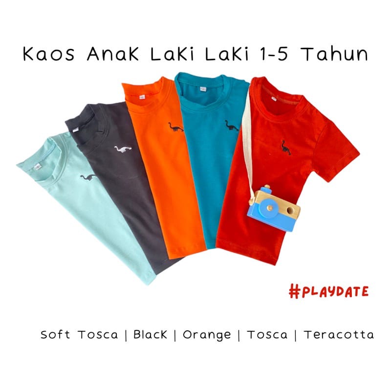 Playdate Kaos Anak Laki Laki Cowok Balita Kids Kaos Polo Anak T-shirt Anak Laki Laki Kaos Oblong Anak Cowok 1 5 Tahun