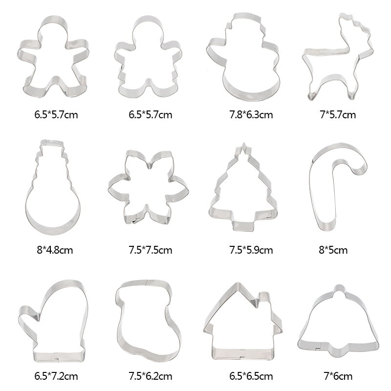 5Pcs/set Christmas Cookie Cutter Gingerbread Xmas Tree Biscuit Mold DIY Kitchen Baking Tool