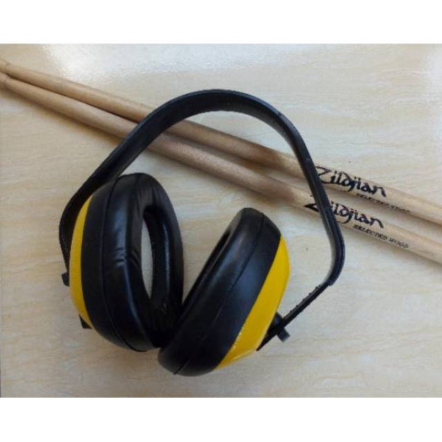 Ear muff / Pelindung Telinga Drummer / Bonus 1set Stick Drum