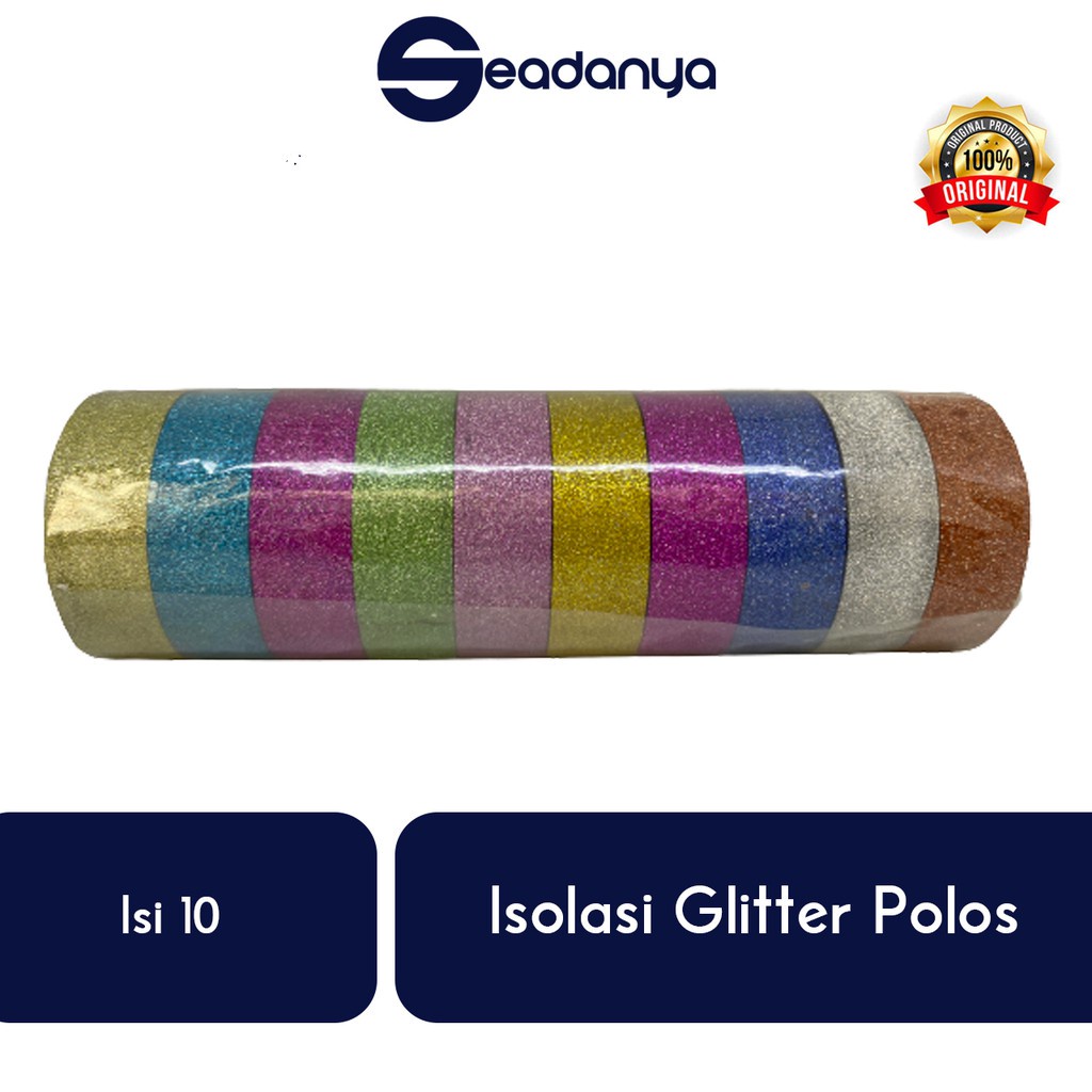 

Isolasi Glitter Polos (ISI 10) Tapes-Isolasi Mika,Kotak Makan,Hiasan Ulang Tahun,Dessert Box,Cake