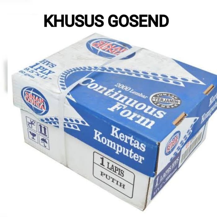 

GOSEND Continuos Form SIDU 1ply FULL 9,5x11/Kertas Komputer Print PAPERLINE 1Play FULL