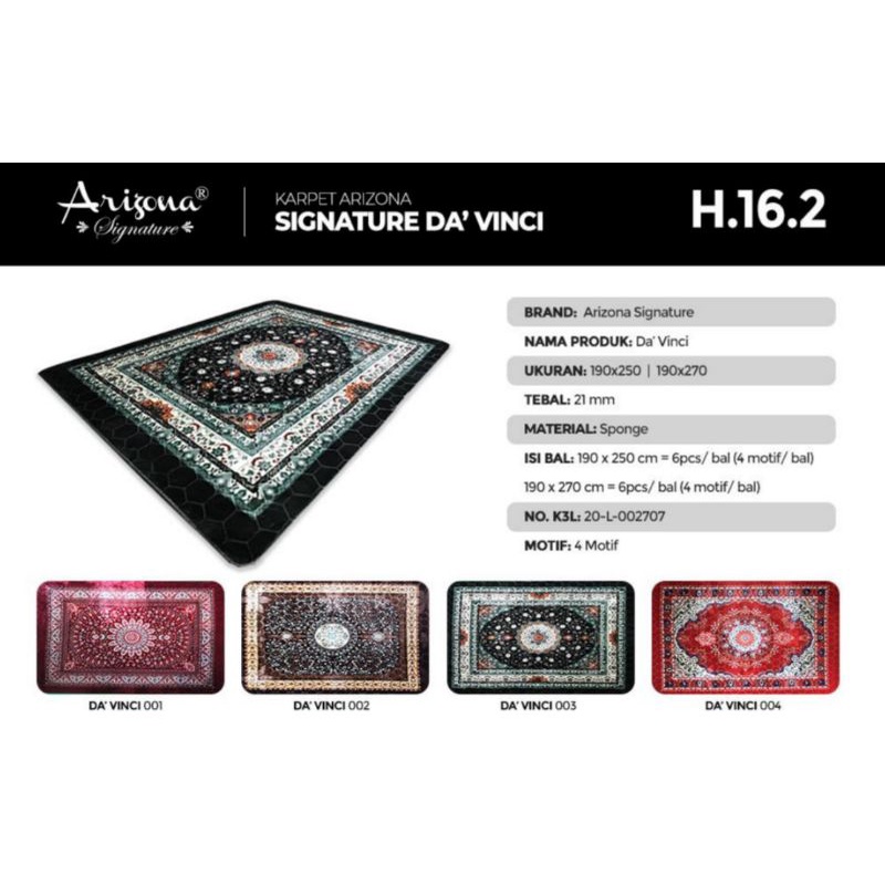 Karpet Malaysia Jumbo Super tebal import/Turki uk 190x270