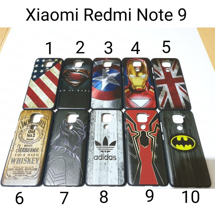 Hardcase Karakter For Xiaomi Redmi Note 9 back case Hard Case Redmi Note9 biasa Superhero
