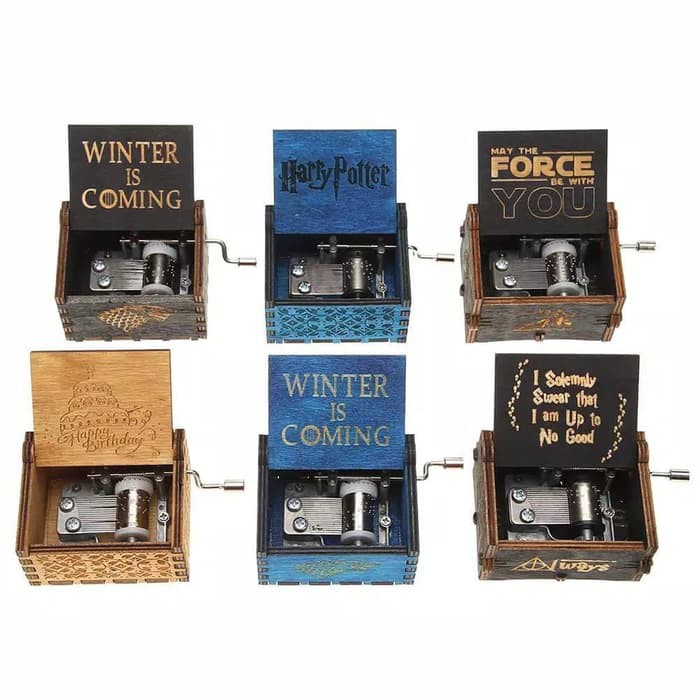 Wooden Music Box Vintage Kotak Musik kayu you are my sunshine happy bday moana