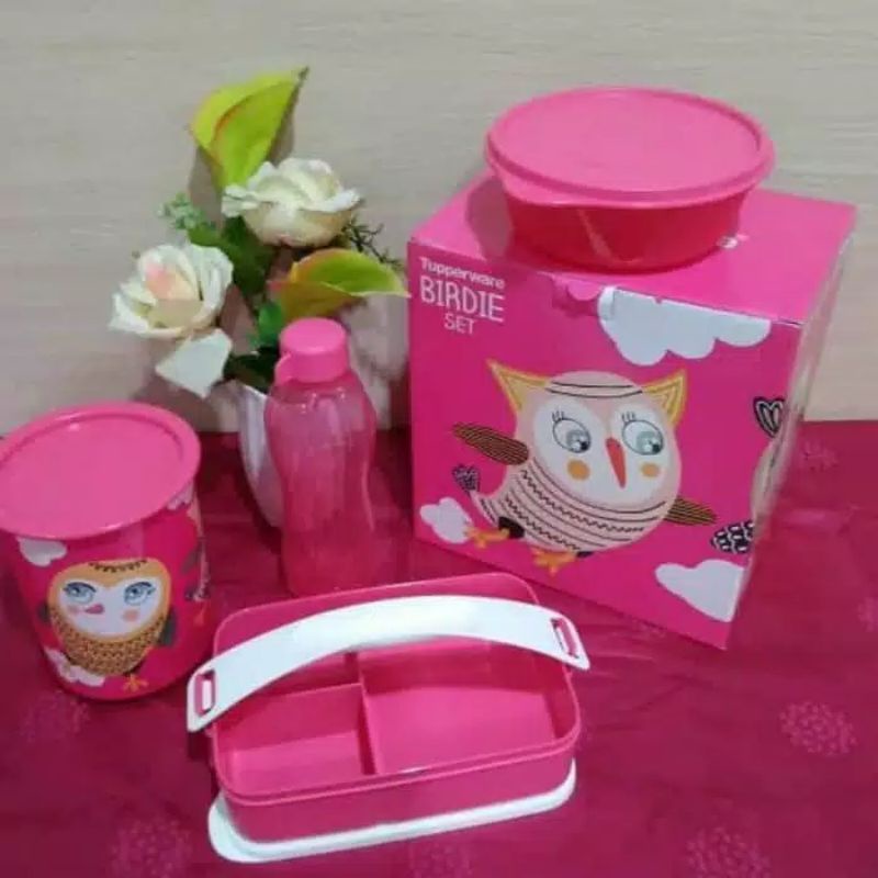 Birdie tupperware / Birdie set tupperware / Canister Tupperware/Tupperware pink/bekal Tupperware/top