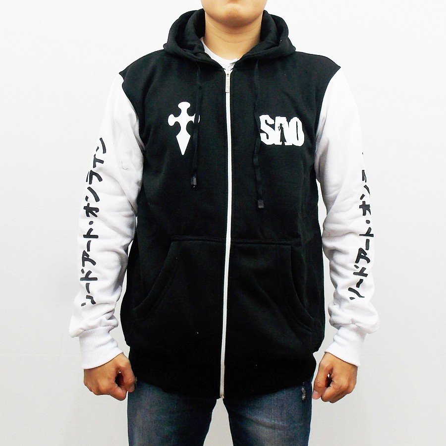 JAKET SAO - JAKET SWORD ART ONLINE - JAKET KIRITO SAO - HOODIE SAO - JAKET HOODIE PRIA ANIME SAO 2