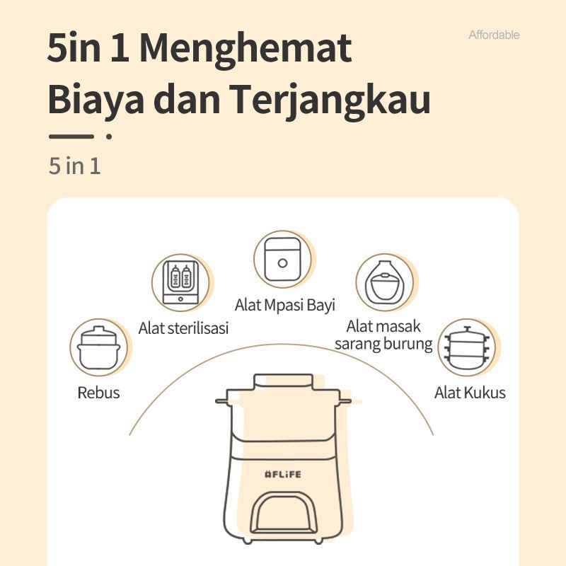 FLIFE FC-30NC01 Slow Cooker 1L Multifungsi - Baby Food - Mpasi