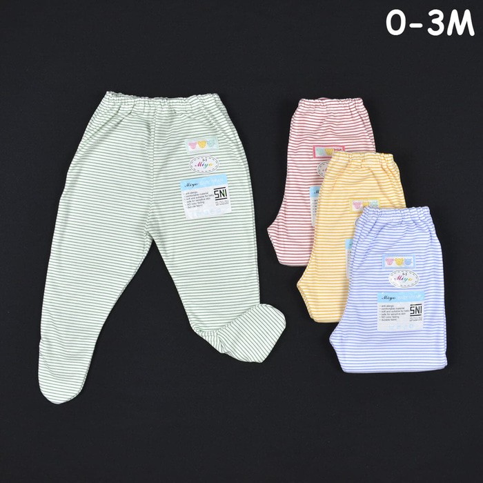 4 Pcs Celana miyo Panjang garis Bayi/Baby Salur Newborn (0-3M)