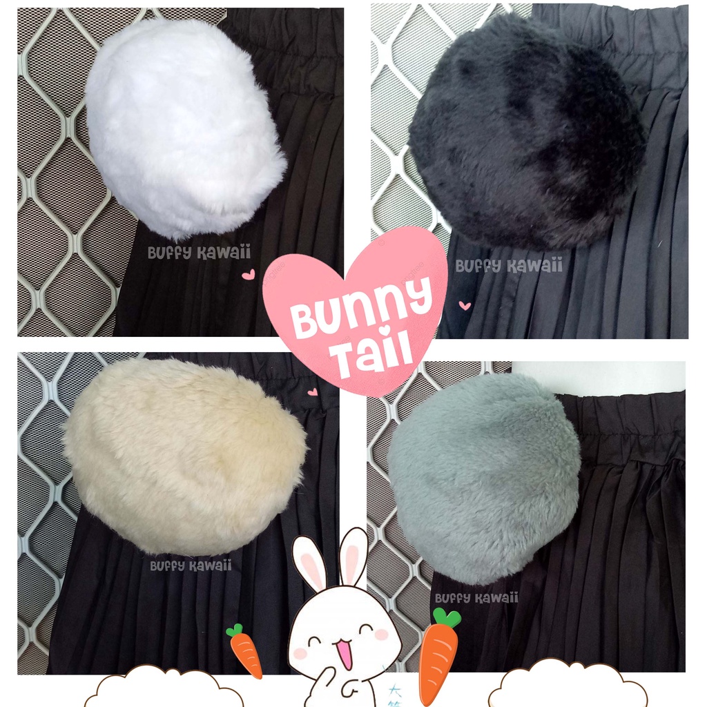 Ekor kelinci halloween costume usagi cosplay rabbit bunny kawaii tail furry fluffy accesories anime