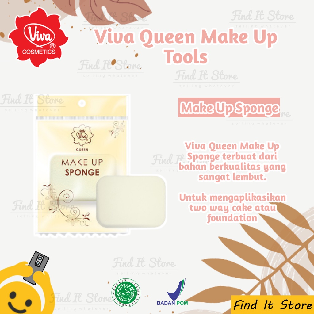 Viva Queen Make Up Tools Puff Sponge | Puff Bedak Tabur Spons Bedak Foundation | Alat Make UP