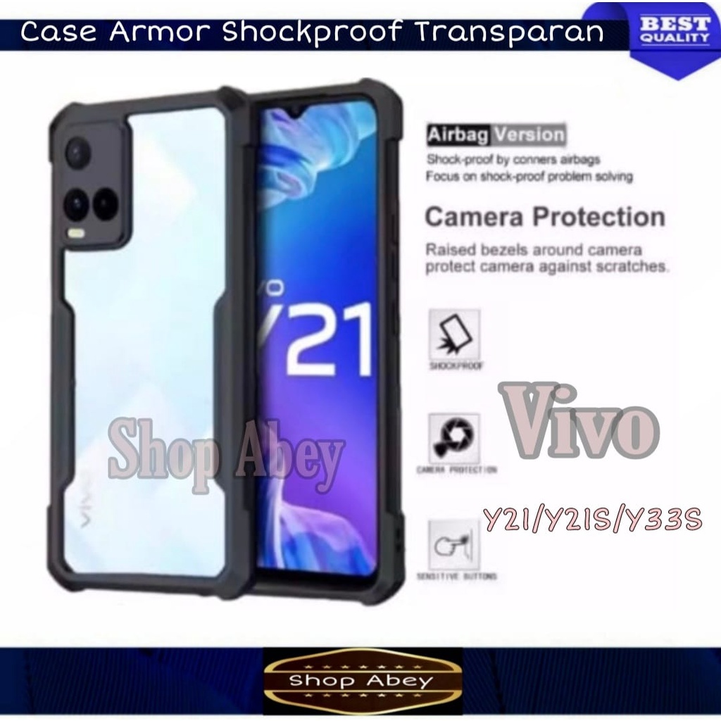 CASE VIVO Y21/VIVO Y21S/VIVO Y33S 2021 HARDCASE ARMOR SHOCKPROOF TRANSPARANT PREMIUM VIVO Y21/VIVO Y