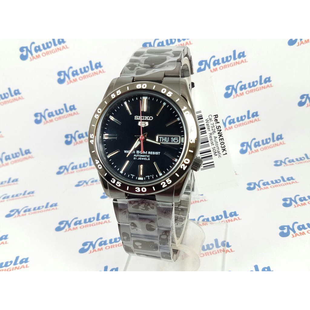 Seiko 5 SNKE03K1 Automatic Black IP Bracelet - Jam Tangan Pria SNKE03