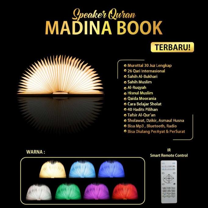 Book lamp quran speaker led bluetooth lampu tidur lampu meja alquran ready