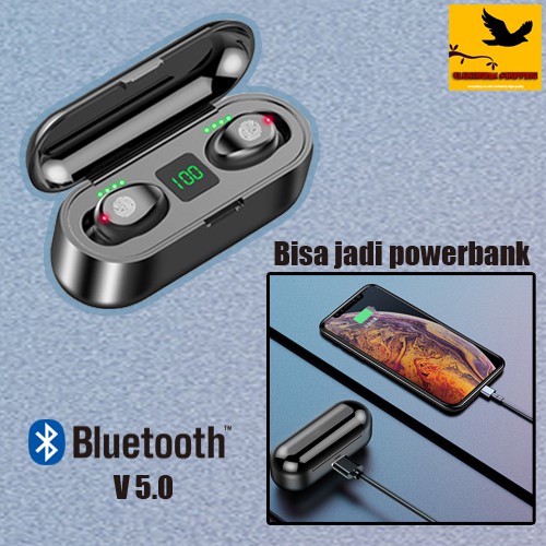 Headset Earphone U-Light Bluetooth Earbud Tahan Air Bluetooth V5.0