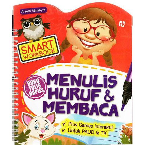 

Smart Workbook Menulis Huruf & Membaca (Buku Tulis Hapus)