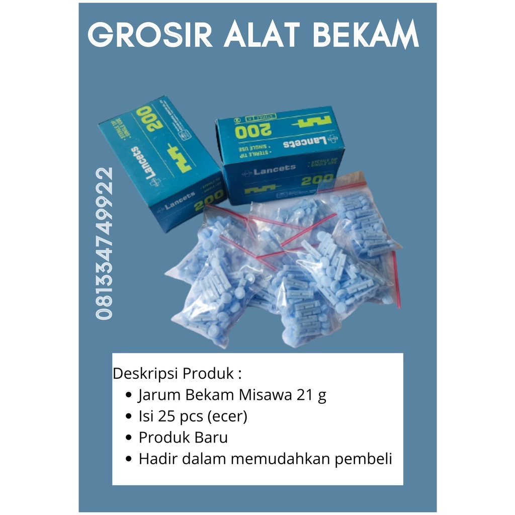 Original Blood Lancet Jarum Bekam MISAWA Eceran Isi 25 pcs Exp Baru