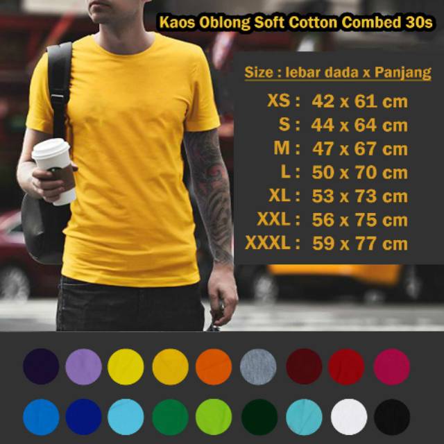 Kaos oblong polos soft cotton combed 30s harga grosir unisex laki perempuan