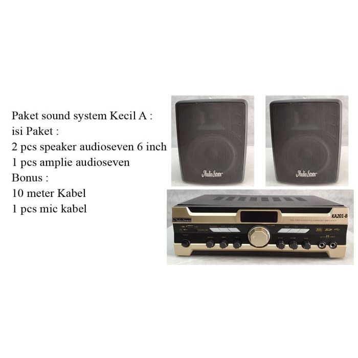 PAKET KARAOKE sound system murah kecil ruangan 6 Inch AudioSeven