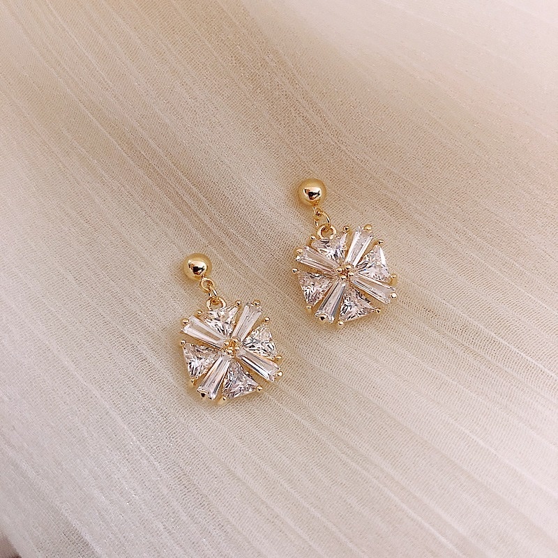 Anting Stud Zircon Gaya Korea Untuk Wanita