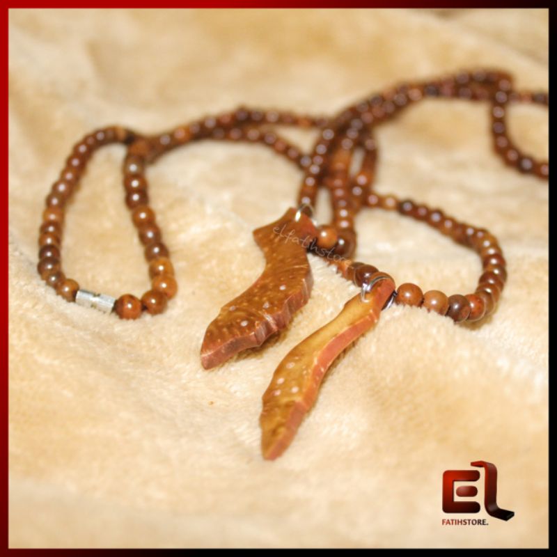 Kalung Kaokah Asli Tasbih Bandul Kujang Original Kayu Koka Kokka kaukah | elfatihstore
