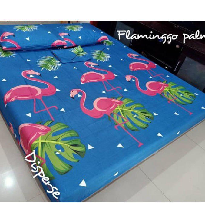 TERLARIS SEPREI Sprei HomeMade TERMURAH Motif Flamingo Palm Bahan Katun Disperse