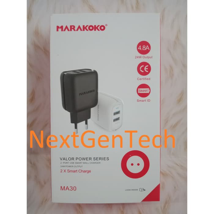 Marakoko Dual Port USB Wall Charger 24W 2.4A MA30