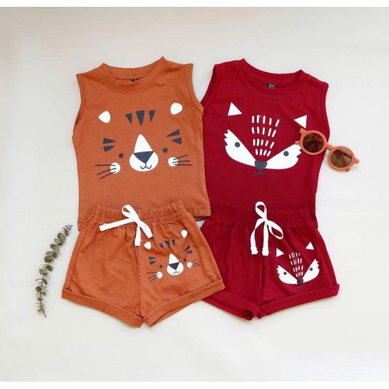 SETELAN UNISEX / SETELAN CEWEK COWOK // SETELAN LEKBONG KARAKTER / SETELAN ANAK POLOS USIA 1-5 TAHUN-5