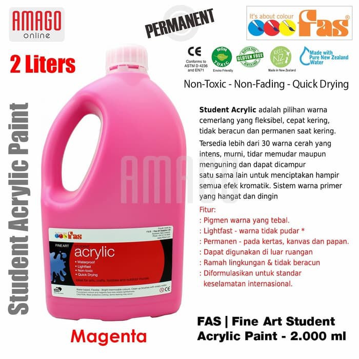 FAS - STUDENT ACRYLIC PAINT - 2 LITER - MAGENTA