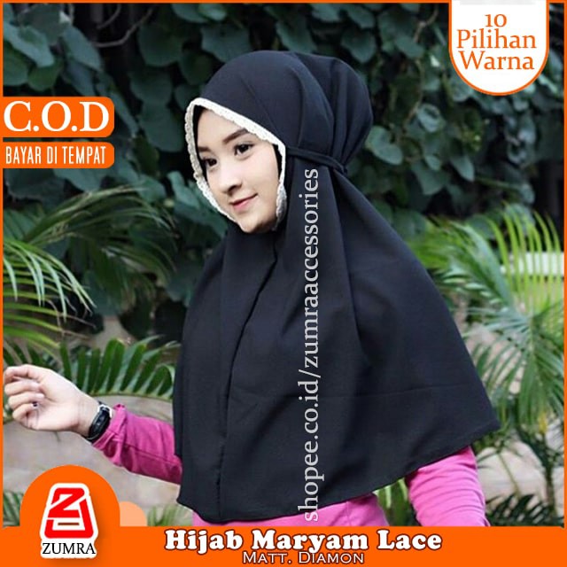 Jilbab Instan Hamidah Muka Renda Innara Medina Maryam