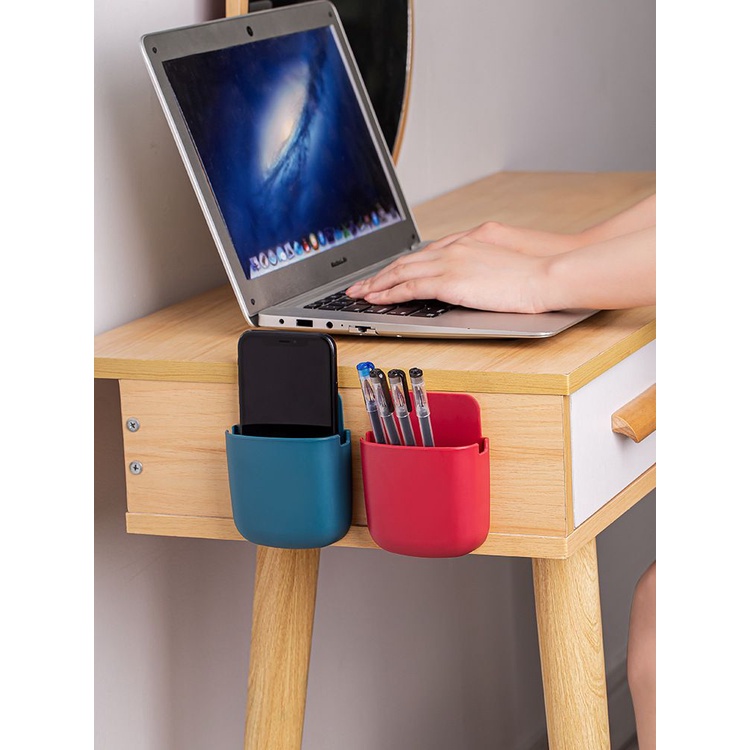 Tempat Gantung Penyimpanan Remote ATK HP Kabel Organizer Serbaguna Tempel Dinding MODEL BUNDAR MOTIF