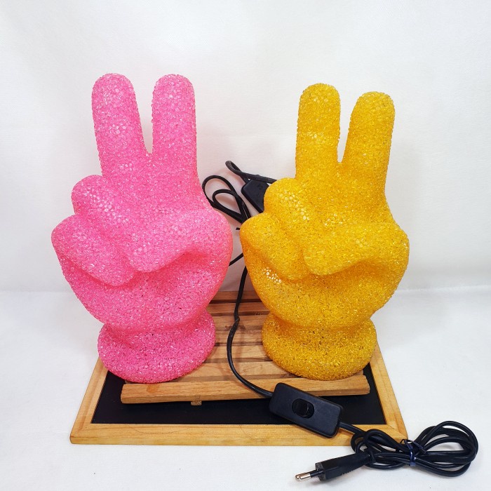 3D GIFT LAMP Lampu tidur listrik model Peace Hand teman tidur