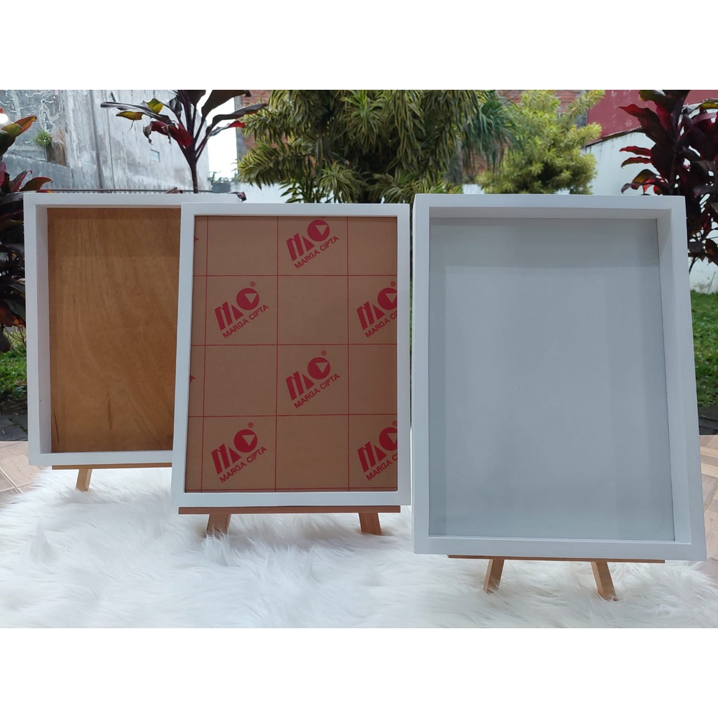 Pigura 30x40 3D Mahar Putih - Pigura 30x40 Scrabbook Mahar Putih - Pigura Mahar Putih