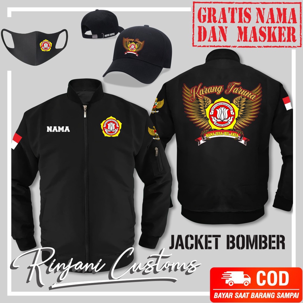 JAKET BOMBER KARANG TARUNA DESA.JAKET BOMBER ANTI AIR DESAIN KARANG TARUNA