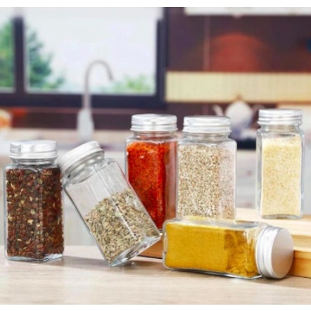 Tempat Bumbu Dapur Aesthetic Estetik Unik Garam Lucu Botol Tabur Kaca