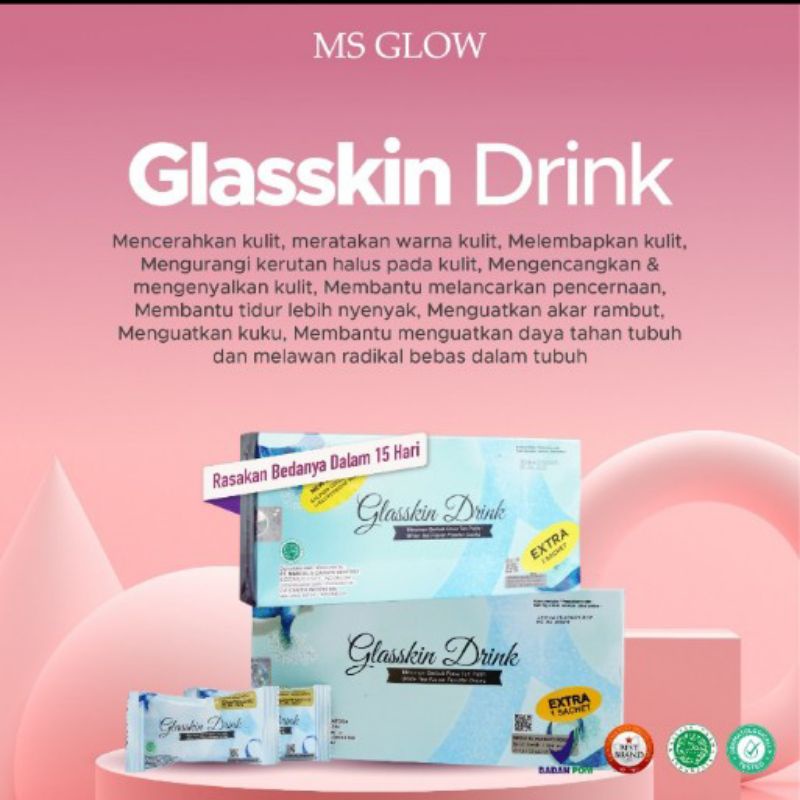 Glaskin Drink isi 16 sachet FREE Tumbler || MS GLOW