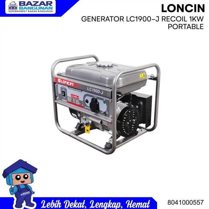 Mesin Genset Generator Listrik Bensin Loncin Lc 1900 J Lc1900J 1000 W