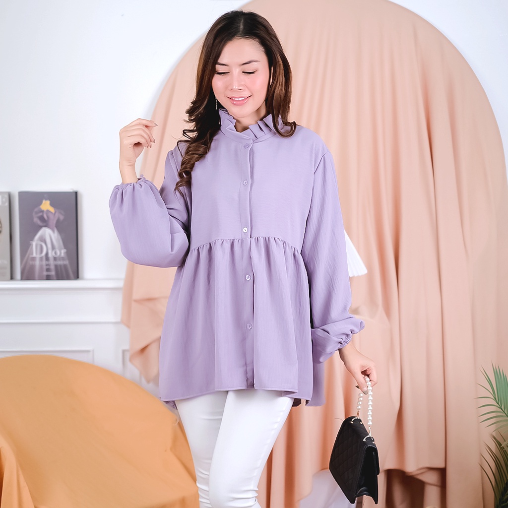 Tq88indonesia Fashion Blouse Rempel Kekinian / Rachel Blouse / PREMIUM AIRFLOW CRINCLE / Blouse Terbaru / Blus / Baju Atasan Wanita / Baju Santai Wanita / Ootd